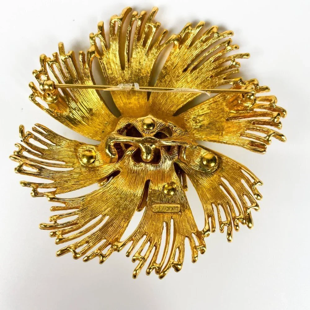 Monet Cordelia Gold Tone  Ropes Brooch